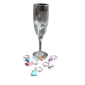 Handmade wine charms with Barbie show pendants